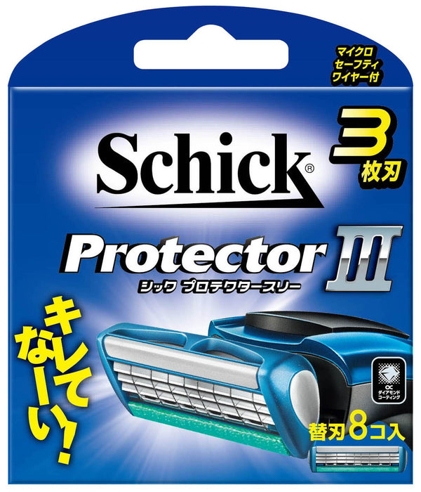 Schick Protector Three 8 件替换剃须刀刀片套装