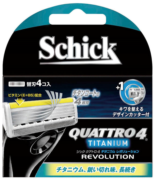 Schick Quattro 4 钛合金 4 刀片革命替换刀片 4 件