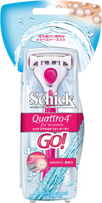 Schick Quattro 4 刀片女士刮鬍刀，含 2 個替換刀片