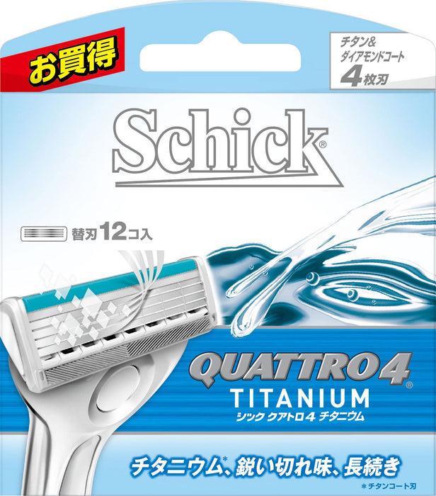 Schick Quattro Titanium Replacement Blade - 4 Blade Pack 12 Pieces