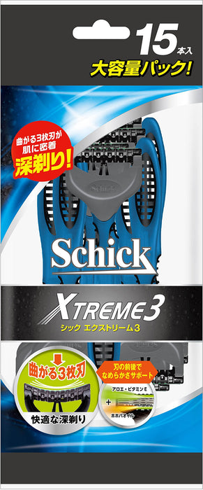 Schick Extreme 3 Triple Blade Pack 15 Count - Premium Quality by Schick