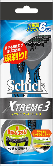 Schick Extreme 3 Razor Blades Pack of 6 - Triple Blade Shaving System by Schick