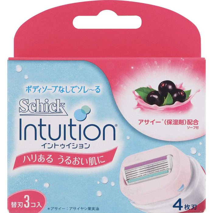 Schick Intuition Women's Razor Blade Replacement for Firm Moisturized Skin (3 Pieces)