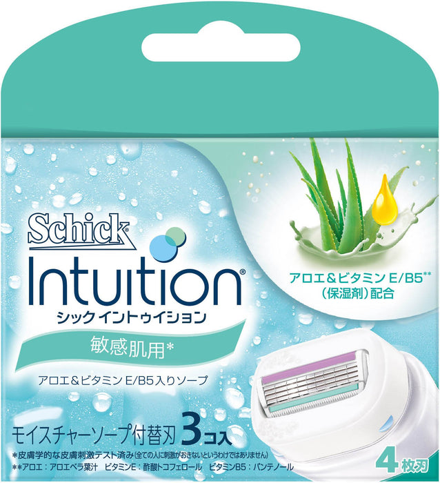 Schick Intuition 女士刮鬍刀替換刀片 - 敏感肌膚（3 件裝）