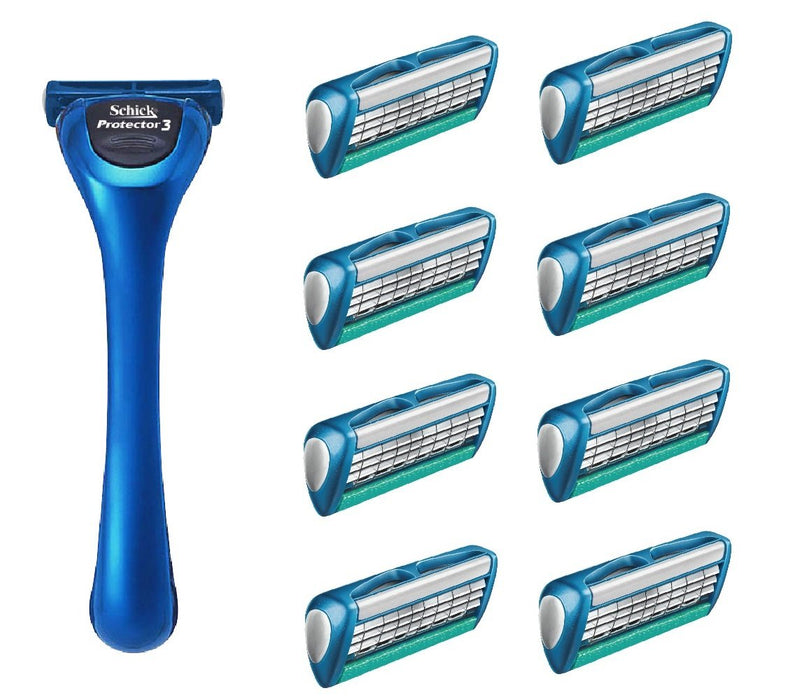 Schick 3-Blade Razor Club Pack German-Made Protector with Spare Blades