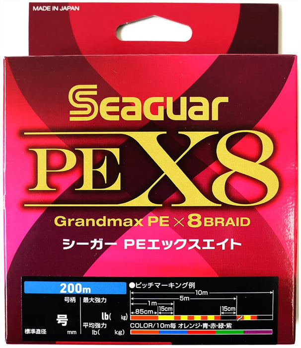 Seaguar PE X8 钓鱼线 200 米 5 号 78 磅 多色