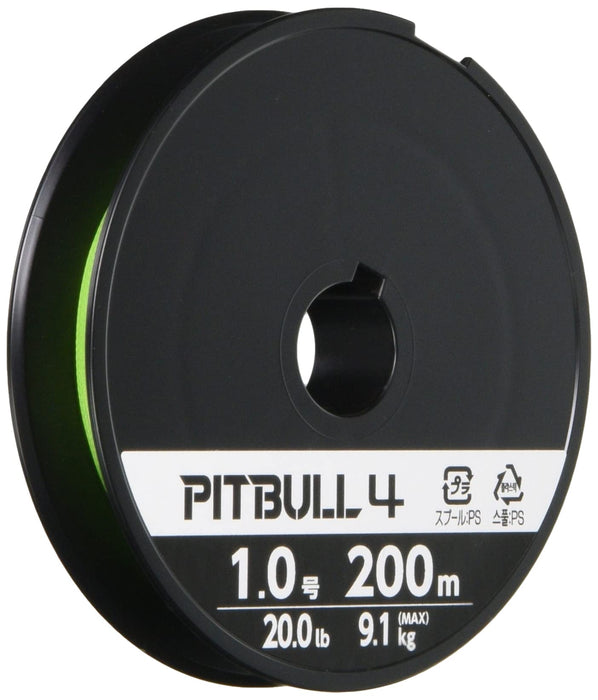 Shimano Pitbull 4 股编织钓鱼线 200 米 8.6 磅 青柠绿