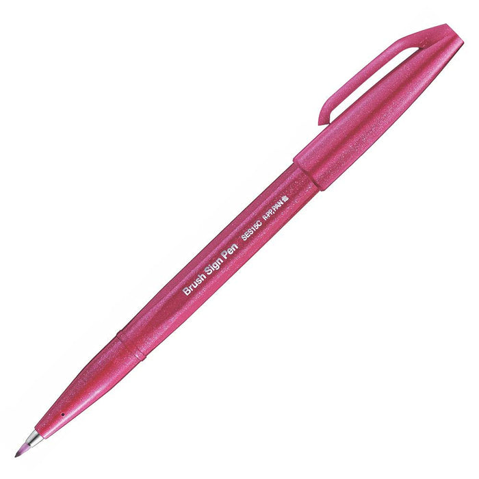 Pentel 毛氈筆 酒紅色文具 Ses 15 Cb 2 件套