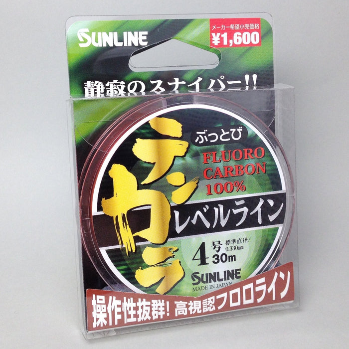 Sunline Fluorocarbon Tenkara Level Line 30M #4 Orange Fishing Line