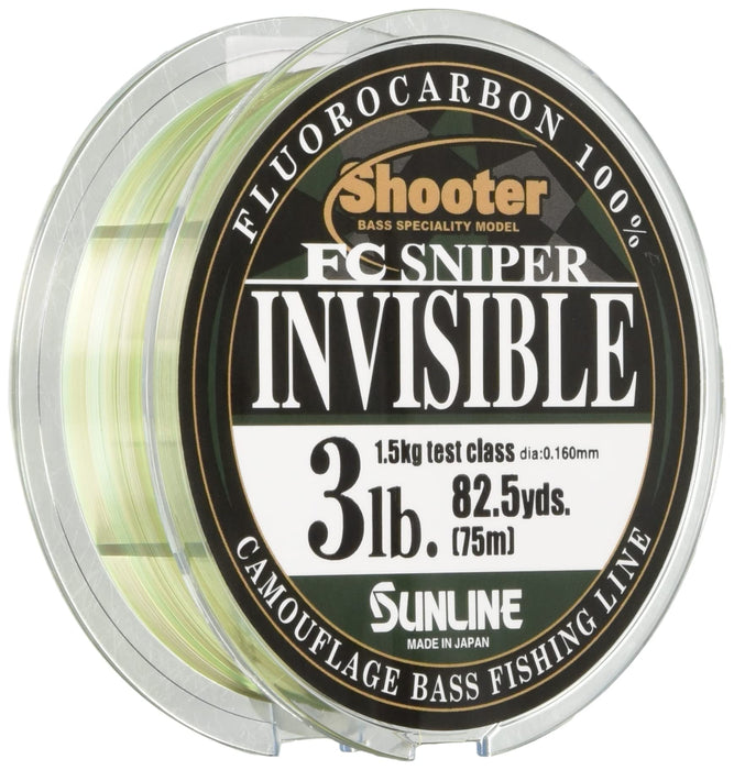 Sunline Fluorocarbon Line Sniper Invisible 75M 2Lb - Natural Green Gray Red