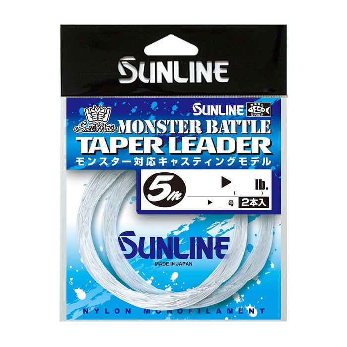 Sunline Saltymate Monster Battle 锥形前导线 5M 100 磅至 80 磅 2 件装