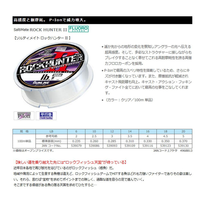 Sunline Saltymate Rock Hunter Ii 10 磅 100 米钓鱼线