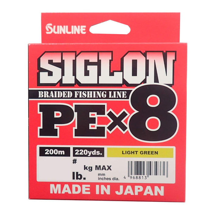 Sunline Sigron Pex8 浅绿色钓鱼线 0.3 5 磅 200 米