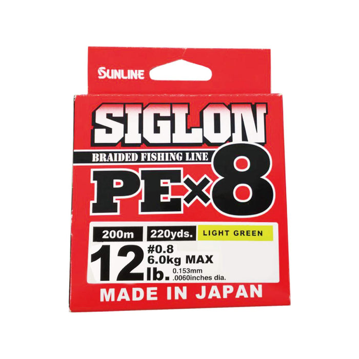 Sunline Sigron Pex8 200M Light Green 0.8 12Lb Braided Fishing Line