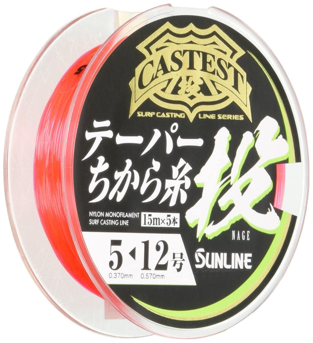 Sunline Nylon Line Castest Taper Power Casting Thread 75M #5-12 Red