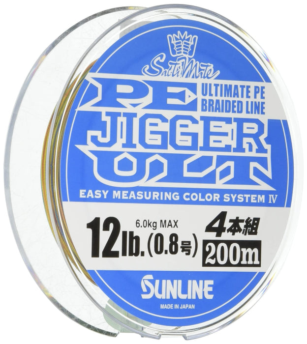 Sunline Pe Line Saltymate Jigger 4 件套 200M 0.8 12Lb 釣魚線