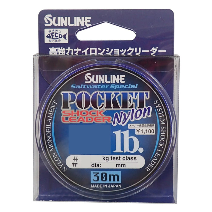 Sunline Shock Leader 海水尼龙 30 米 #6 天然透明耐用钓鱼线