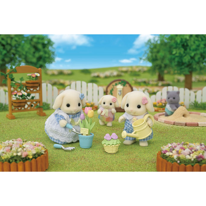 Epoch Sylvanian Families Flora 兔兄弟玩偶和家具套裝玩具娃娃屋適合 3 歲以上兒童