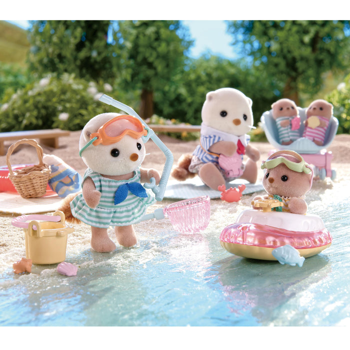 Epoch Sylvanian Families 海獭兄弟姐妹玩具套装玩具娃娃屋家具适合 3 岁以上儿童