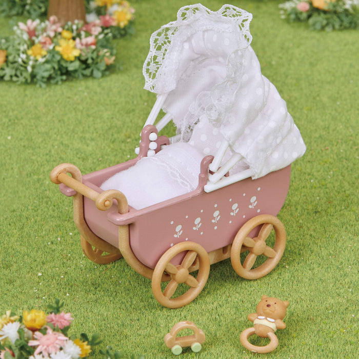 Epoch Sylvanian Families 婴儿车套装 St Mark 认证娃娃屋玩具适合 3 岁以上儿童