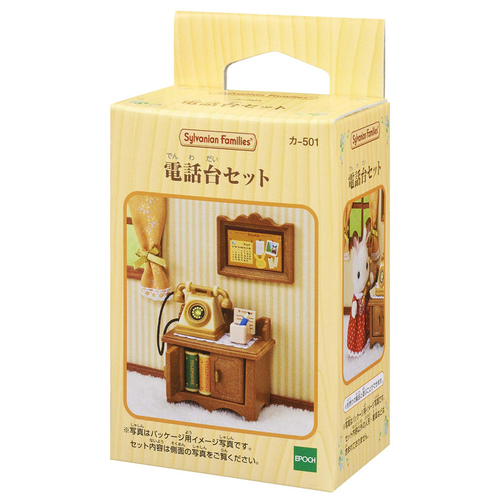 Epoch Sylvanian Families Furniture Telephone Stand Set St Mark Certified Toy Dollhouse for Ages 3+