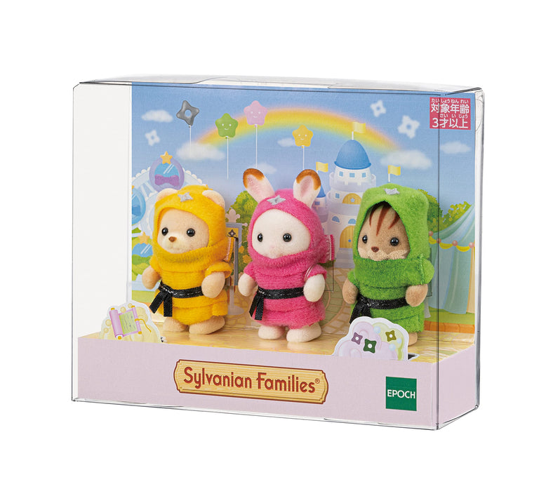 Epoch Sylvanian Families 婴儿忍者三重奏 C-66 St Mark 认证娃娃屋玩具，适合 3 岁以上儿童