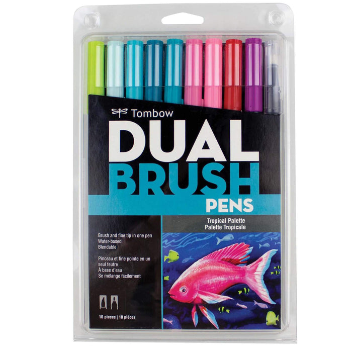 Tombow Dual Brush Pen Tropical 10 Color Set AB-T10CTR