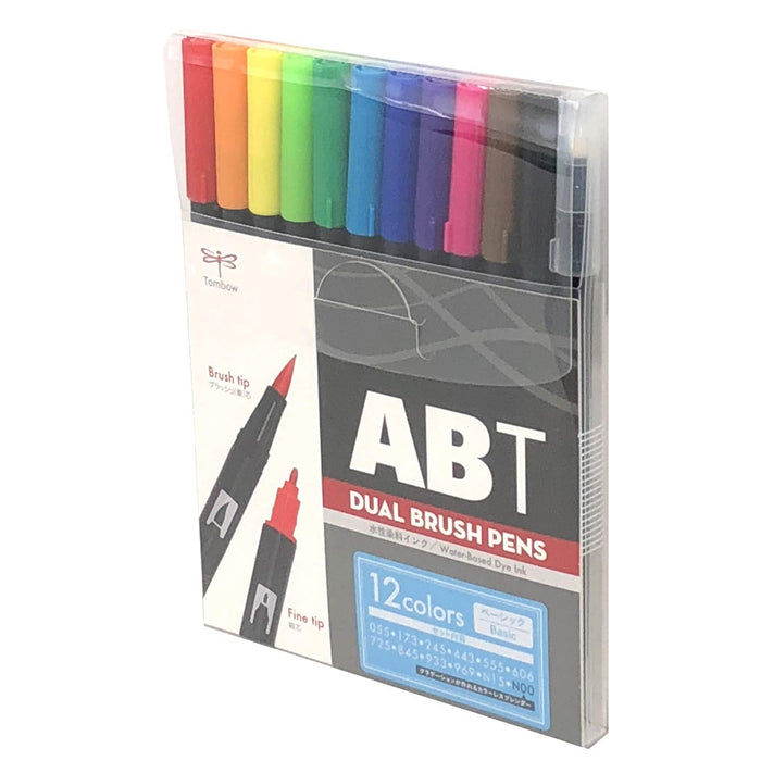 Tombow Basic ABT-12CBA Set 12-Color Dual Brush Pens