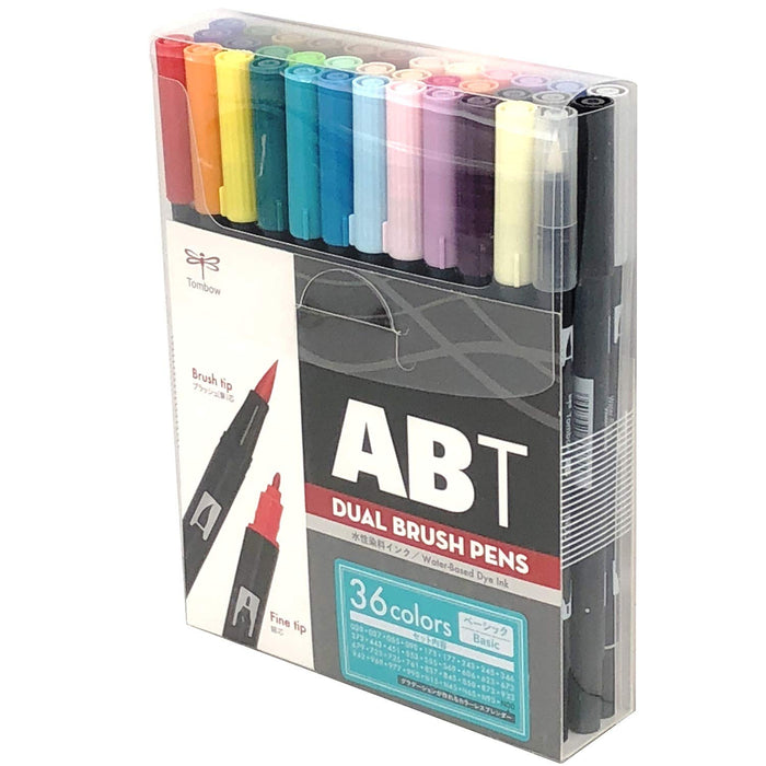 Tombo 雙毛筆套裝 - 36 種基本色 - Tombow AB-T36CBA