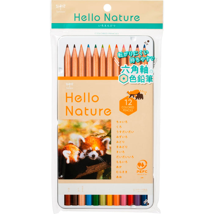 Tombow Hello Nature 小熊猫12色彩色铅笔套装