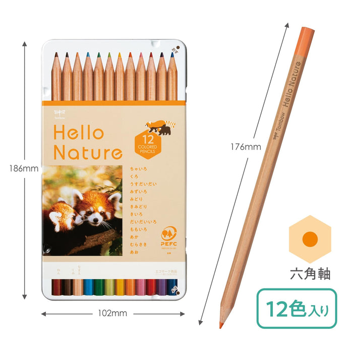 Tombow Hello Nature 小熊猫12色彩色铅笔套装