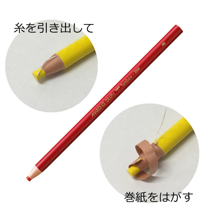 Tombow 2285-25 红色图表标记彩色铅笔纸卷 12 支装