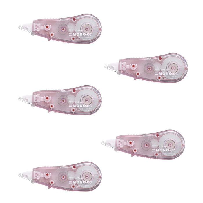 Tombow Mono CC Soft Pink Correction Tape 5mm Width Pack of 5