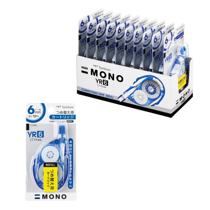 Tombow Mono Yx Correction Tape 10-Piece Cartridge Set - Model Ct-Yr6-10P