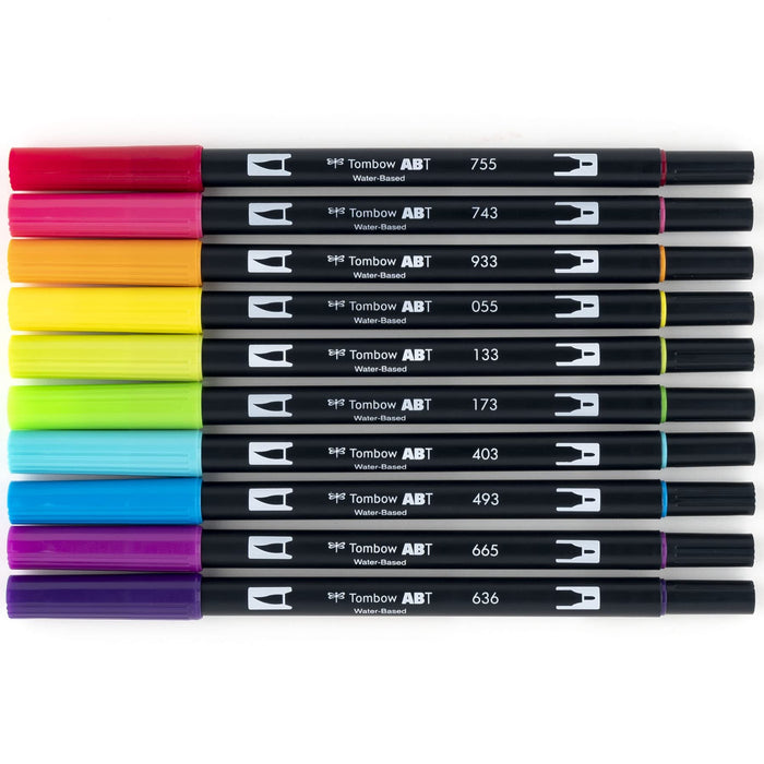 Tombow Bright 双头毛笔 10 支装 - 正品 Tombow 进口商品