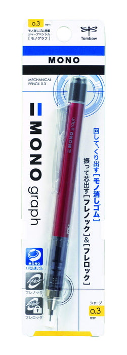 Tombow Monograph 0.3 Mechanical Pencil in Red DPA-131C Model