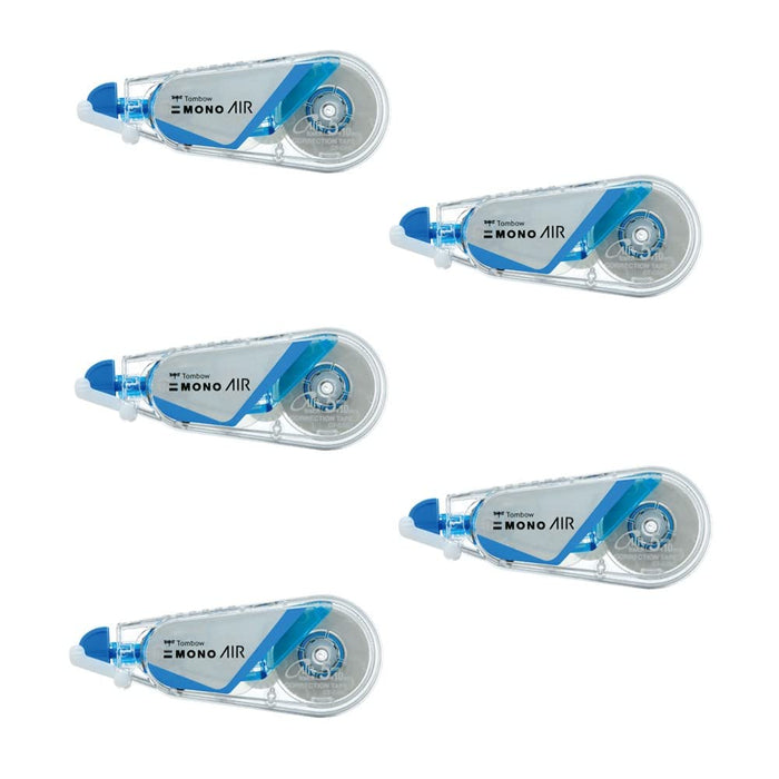 Tombow Mono Air Clear Blue Pencil Correction Tape 5mm 5-Pack