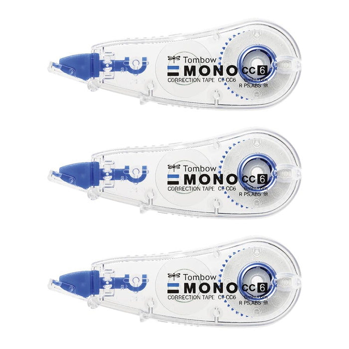 Tombow Mono CC 6mm 修正带 3 件装 KCB-327 型号