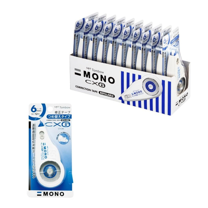 Tombow Mono CX 修正带 6mm 10 片装 - Ct-Cx6-10P