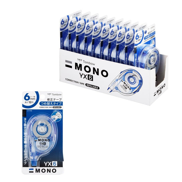 Tombow Mono YX Correction Tape 6mm Pack of 10 Pencils CT-YX6-10P