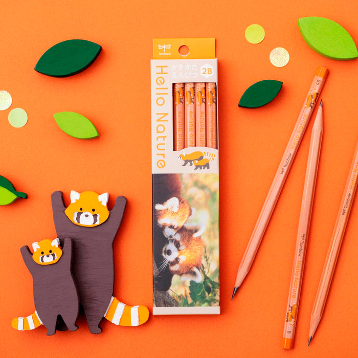 Tombow 4B Drawing Pencil - Red Panda Hello Nature Edition Kb-Khnlp2-4B