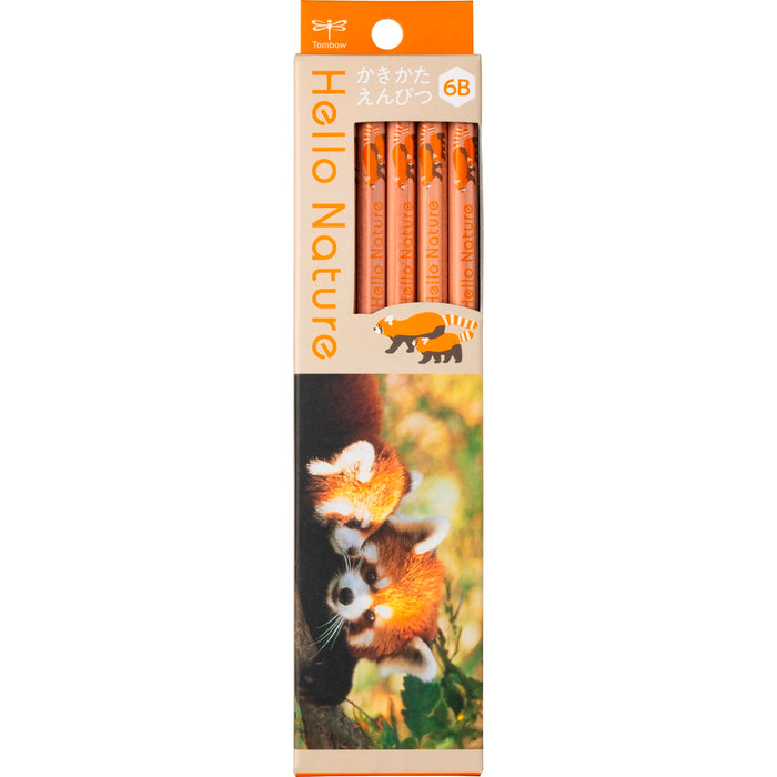 Tombow 6B Pencil for Drawing Hello Nature Red Panda Design Kb-Khnlp2-6B