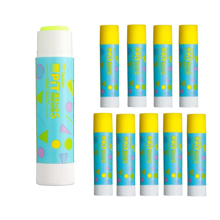 Tombow Neon Yellow Glue Stick - Disappearing Color 10 Pieces Limited Blue Series