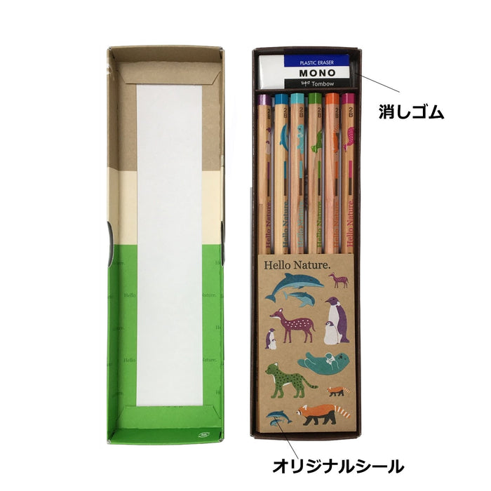 Tombow Hello Nature 2B 鉛筆 6 圖案禮品組 MP-KHN01