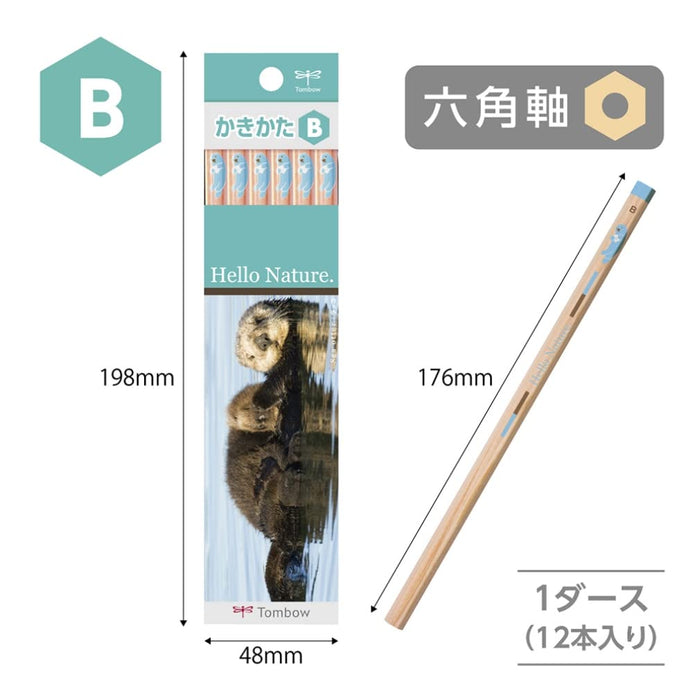 Tombow Hello Nature B Drawing Pencil - Sea Otter Design Pack of 12