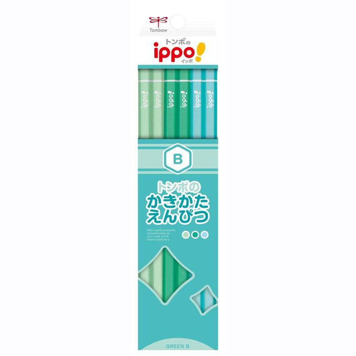 Tombow Ippo Kakikata Plain Green Pencil B - High-Quality Durable Writing Tool