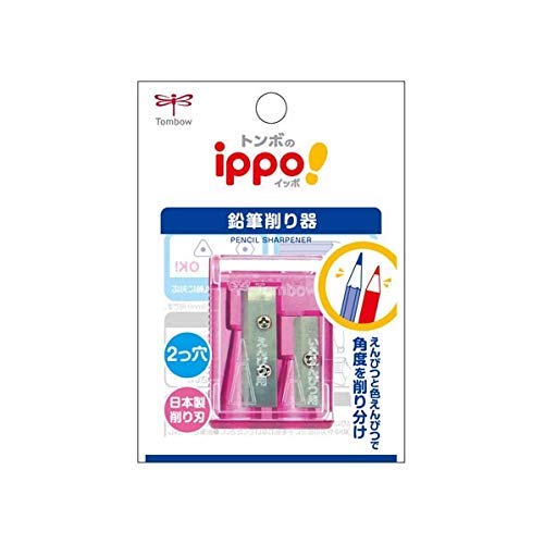 Tombow Ippo Mini Clear Pink Pencil Sharpener Ksa-121C - Compact with W Sharpener