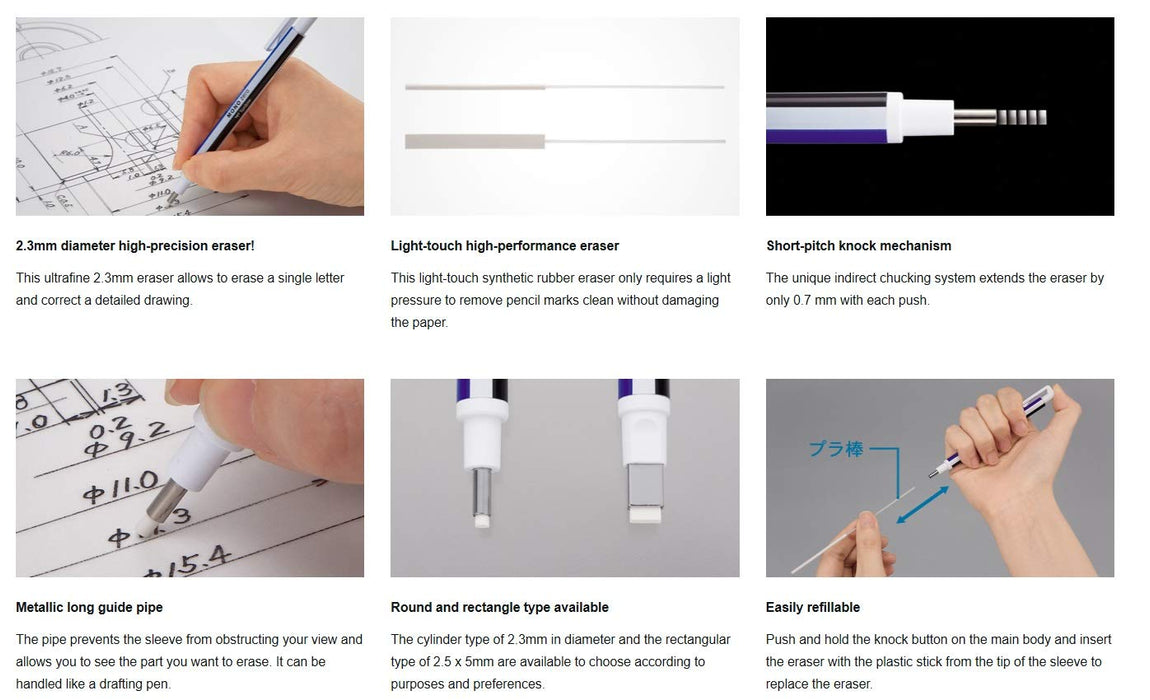 Tombow 單零方形筆筒橡皮 EH-KUS 系列