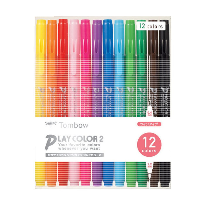 Tombow Play Color 2 水性签名笔套装 12 色 - GCB-011