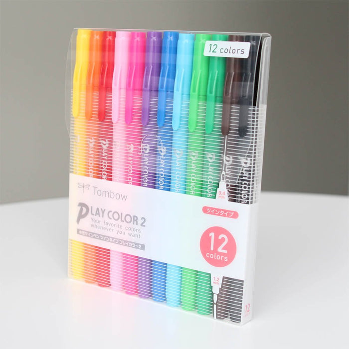 Tombow Play Color 2 水性签名笔套装 12 色 - GCB-011